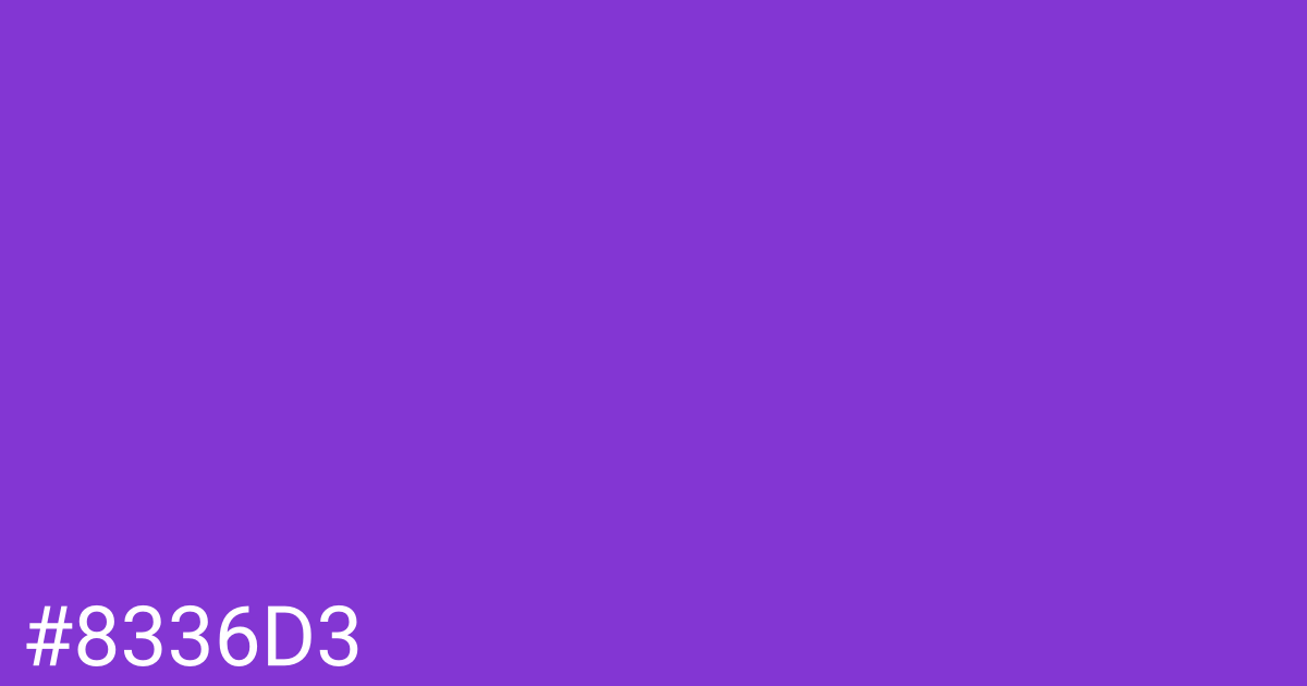 Hex color #8336d3 graphic