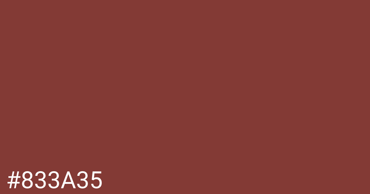 Hex color #833a35 graphic