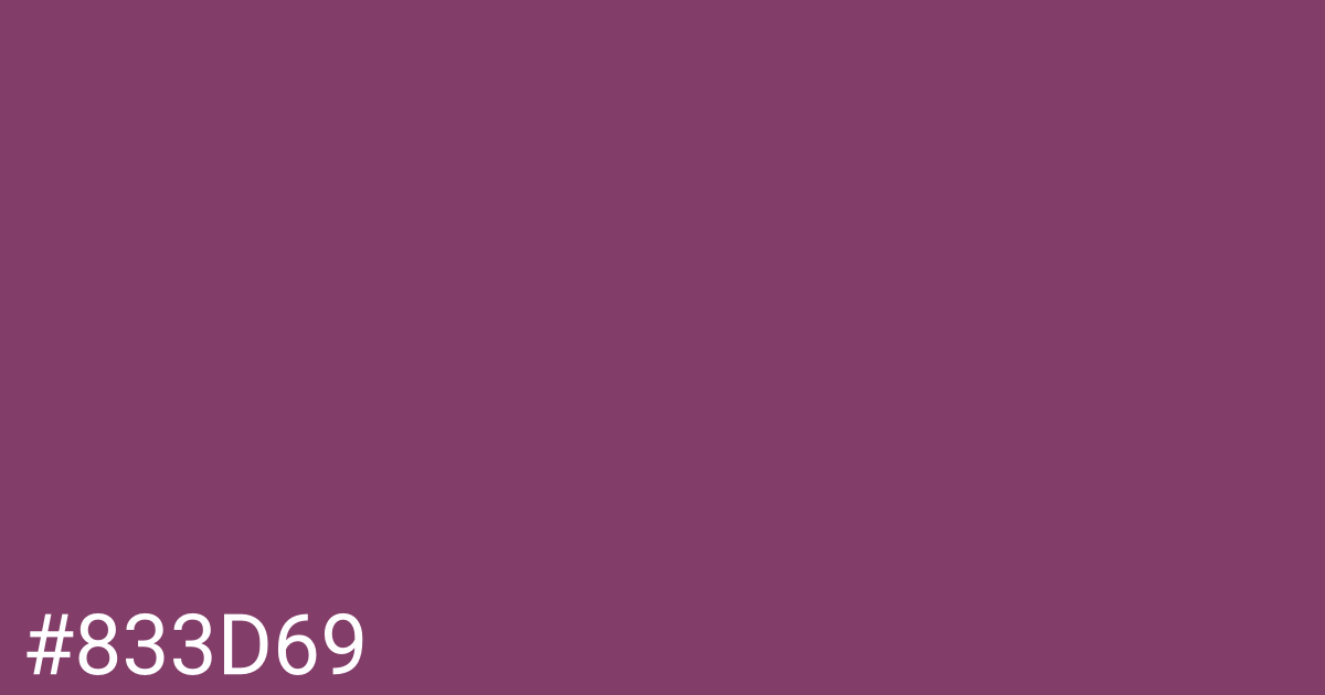 Hex color #833d69 graphic