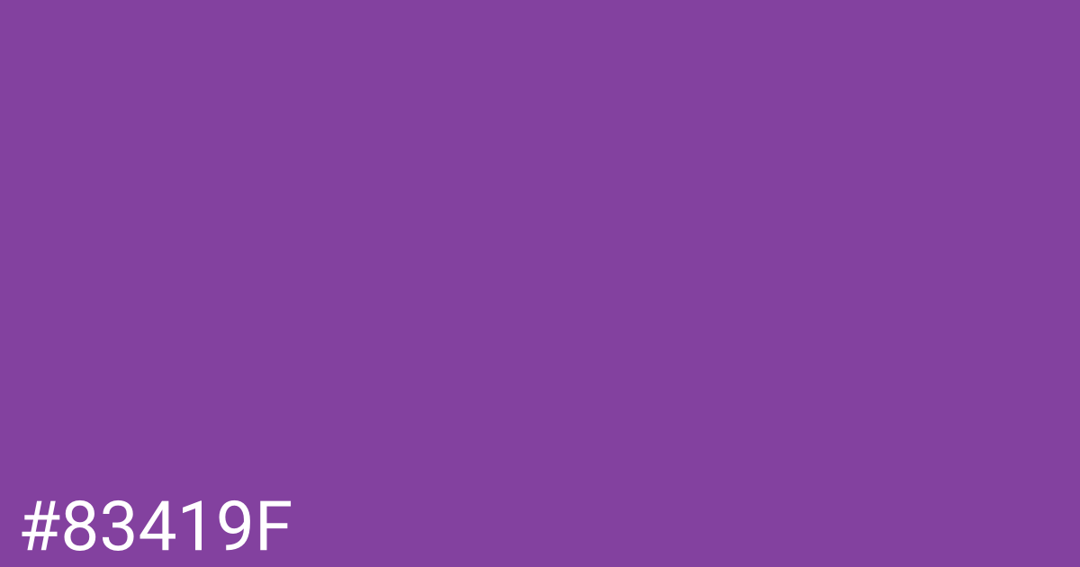 Hex color #83419f graphic