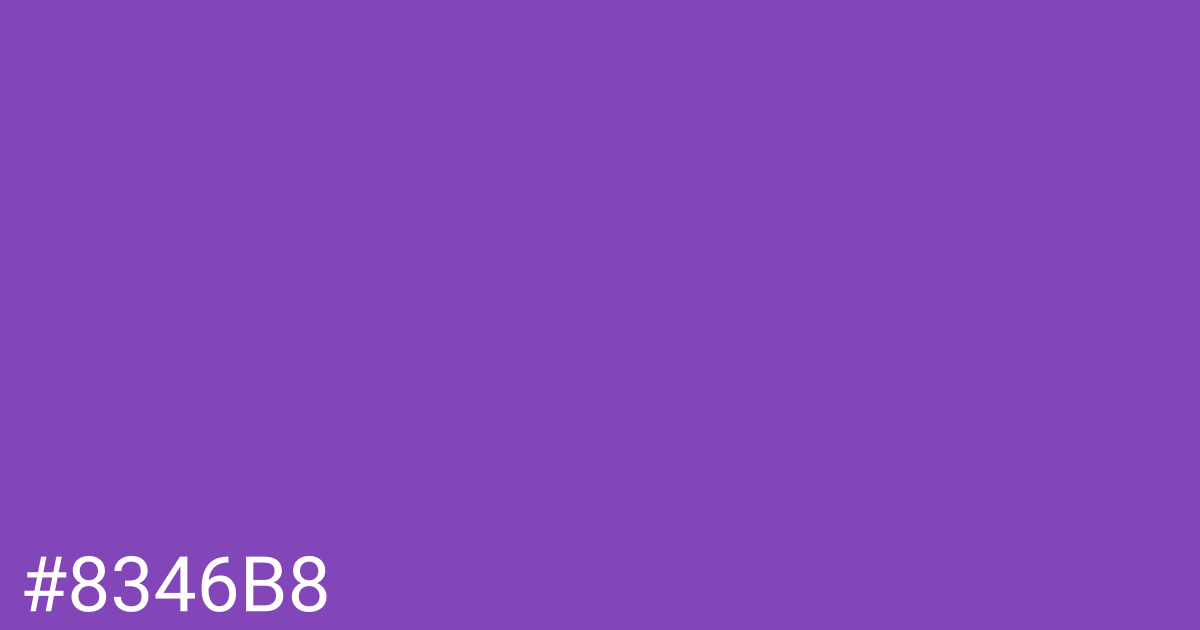 Hex color #8346b8 graphic