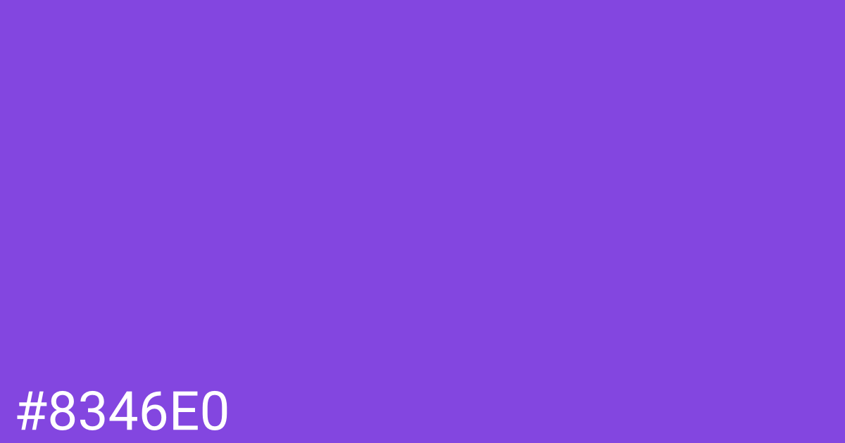 Hex color #8346e0 graphic