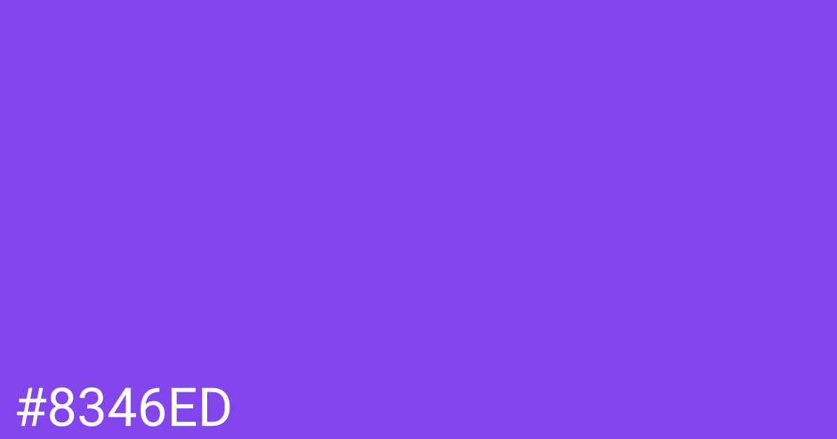 Hex color #8346ed graphic