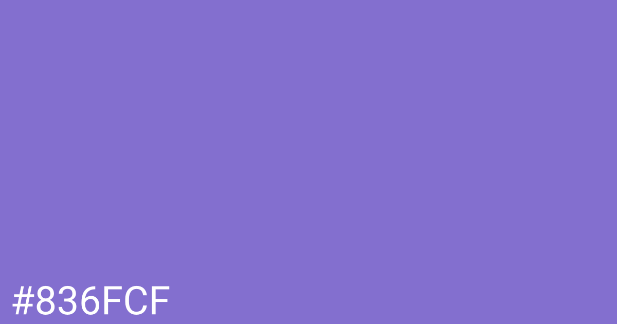 Hex color #836fcf graphic