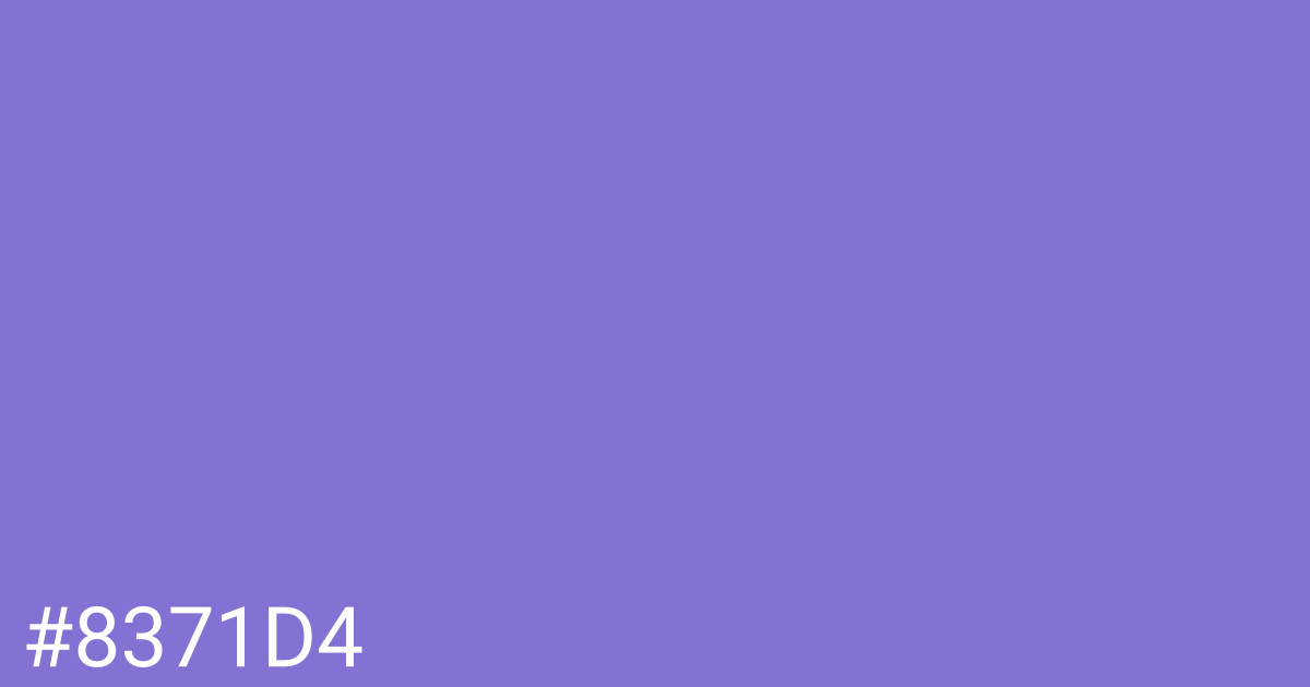 Hex color #8371d4 graphic