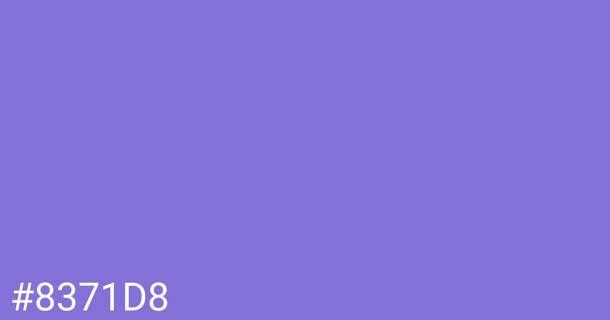 Hex color #8371d8 graphic