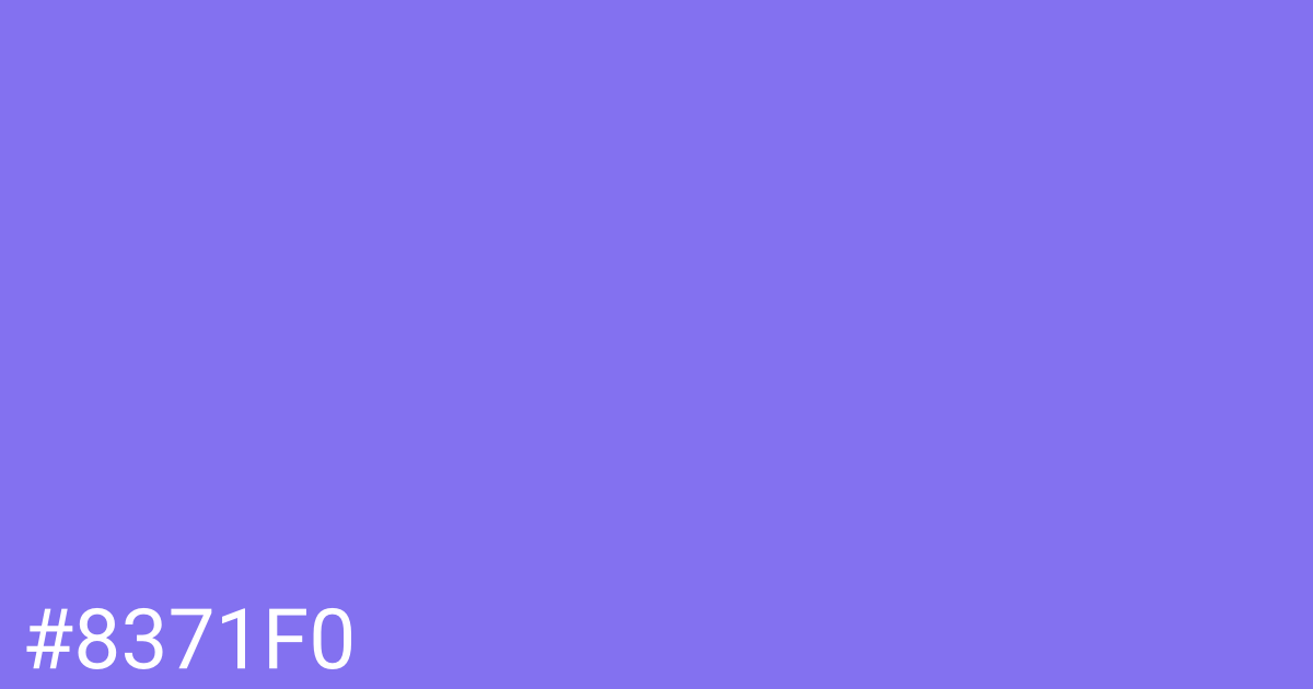 Hex color #8371f0 graphic