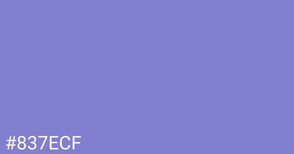Hex color #837ecf graphic