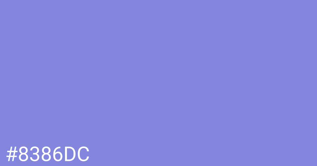 Hex color #8386dc graphic