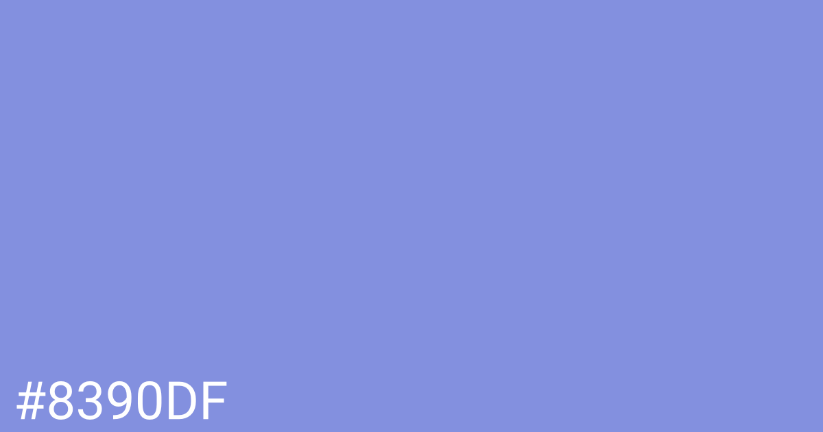 Hex color #8390df graphic