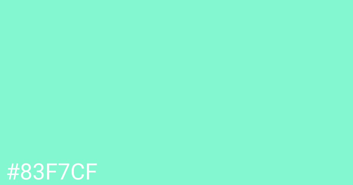 Hex color #83f7cf graphic