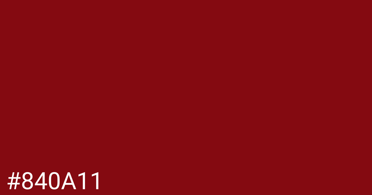 Hex color #840a11 graphic