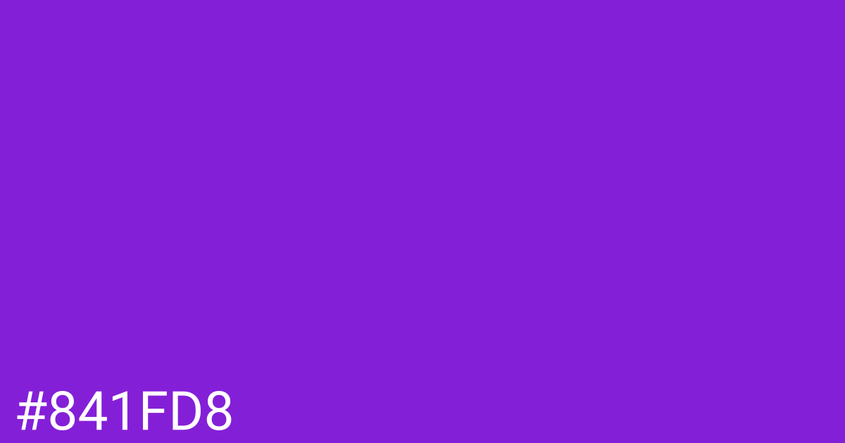 Hex color #841fd8 graphic