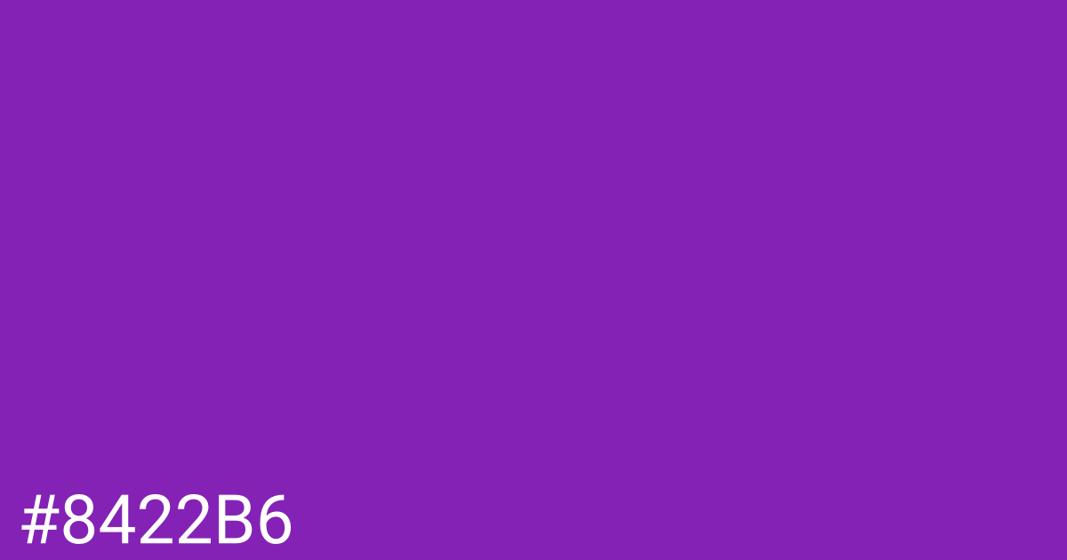 Hex color #8422b6 graphic