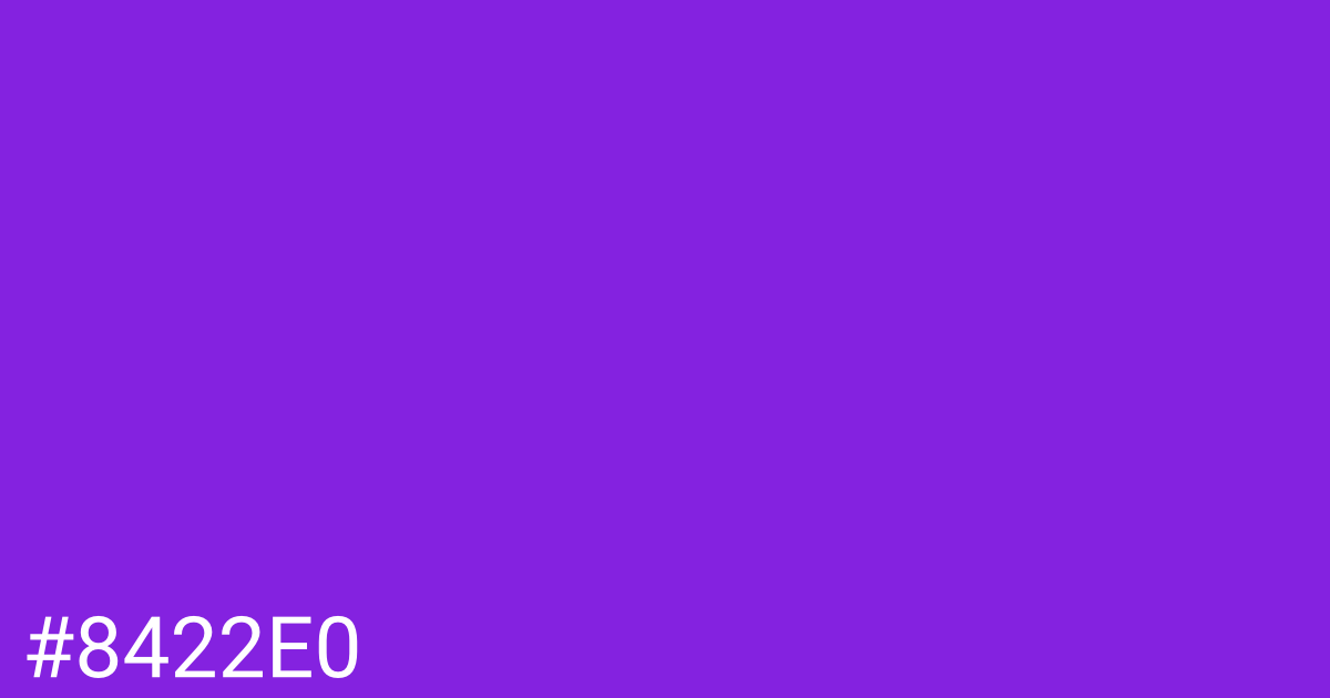 Hex color #8422e0 graphic