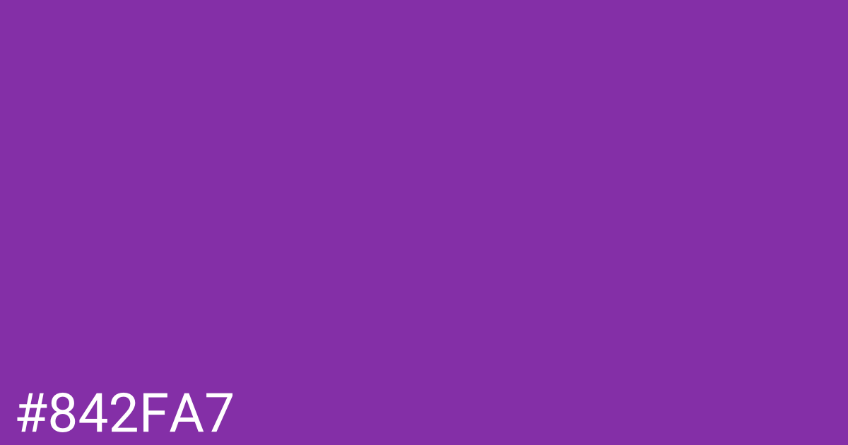 Hex color #842fa7 graphic