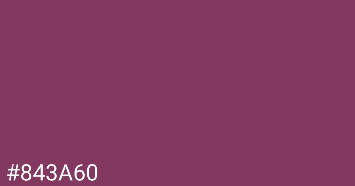 Hex color #843a60 graphic