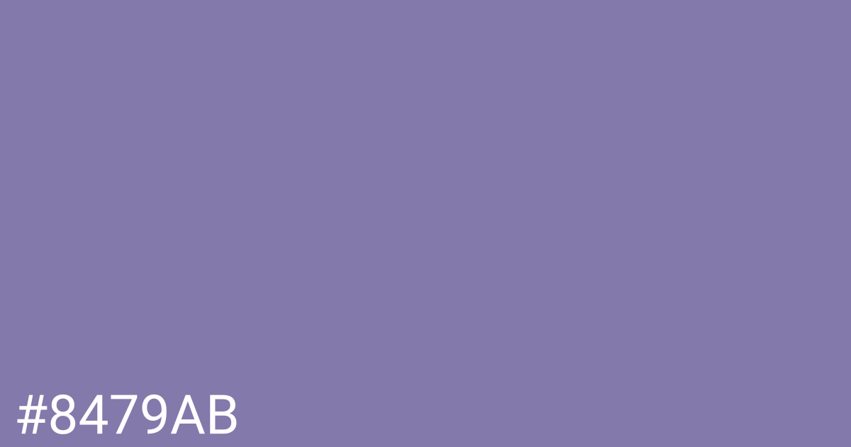 Hex color #8479ab graphic