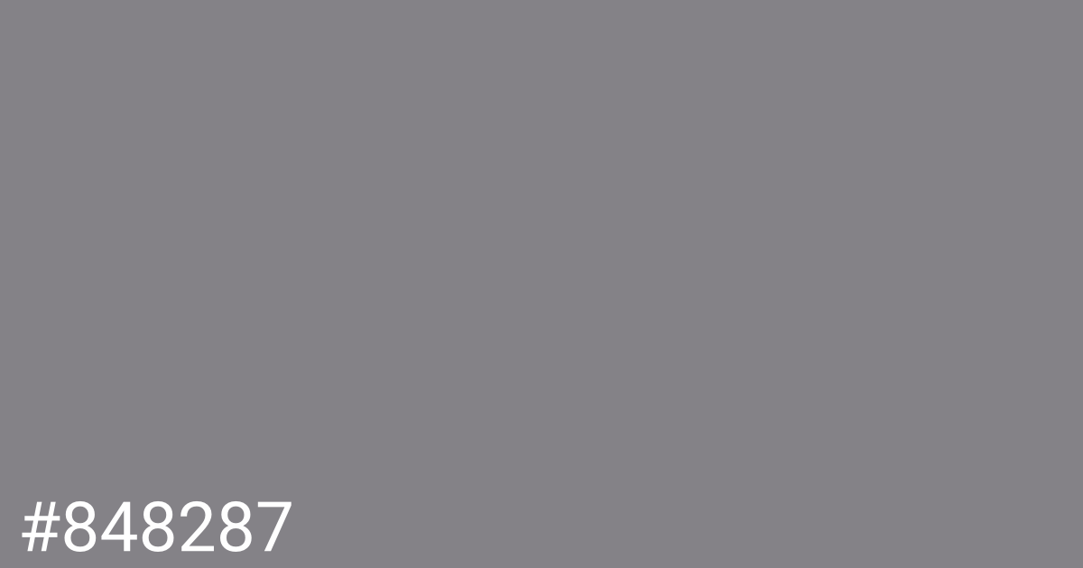 Hex color #848287 graphic