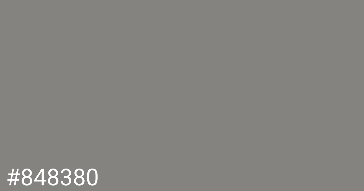 Hex color #848380 graphic