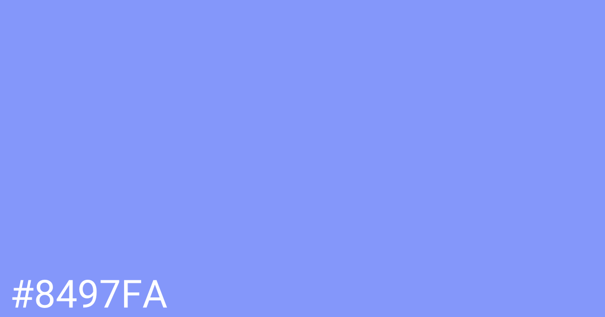 Hex color #8497fa graphic