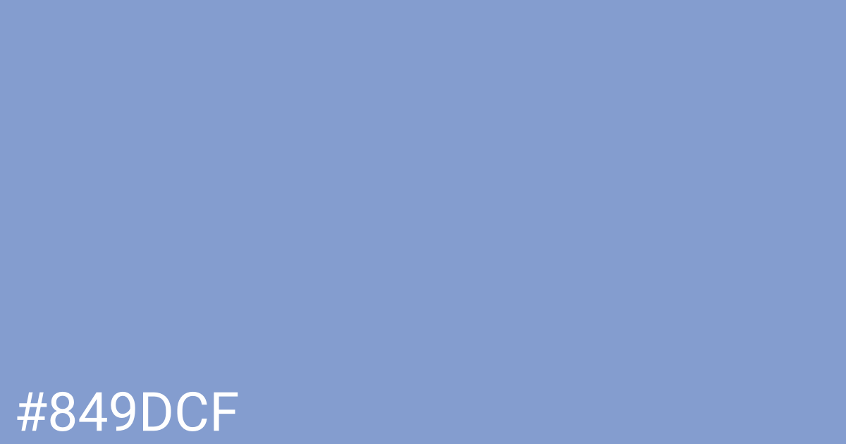 Hex color #849dcf graphic