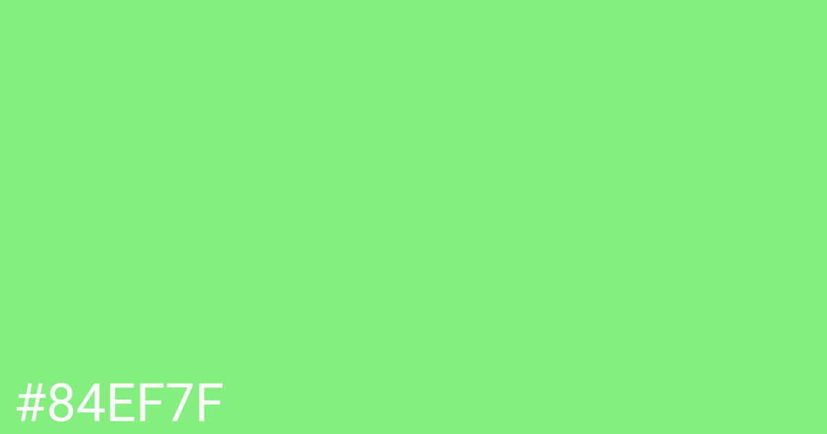 Hex color #84ef7f graphic