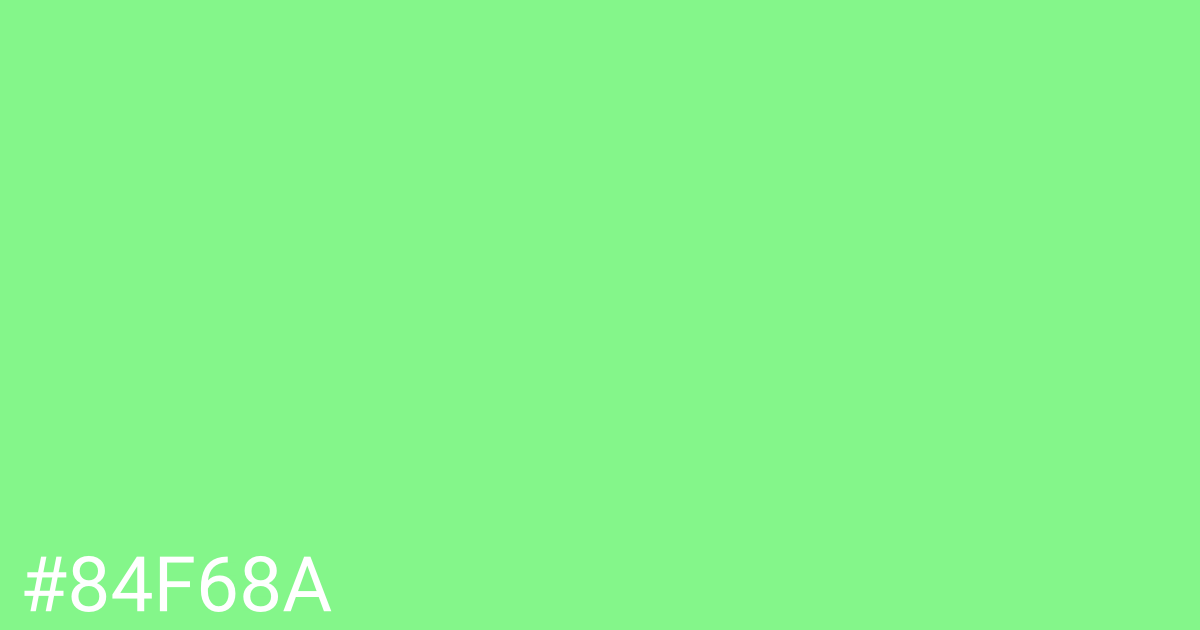 Hex color #84f68a graphic