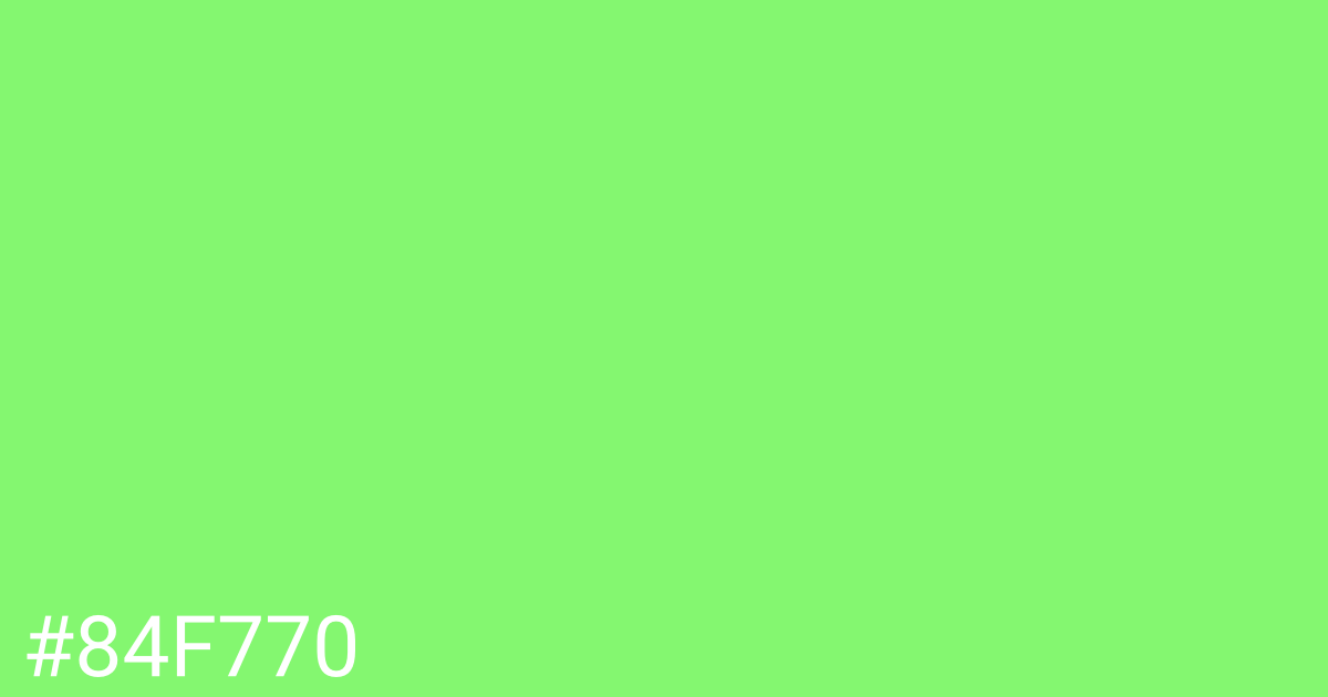 Hex color #84f770 graphic