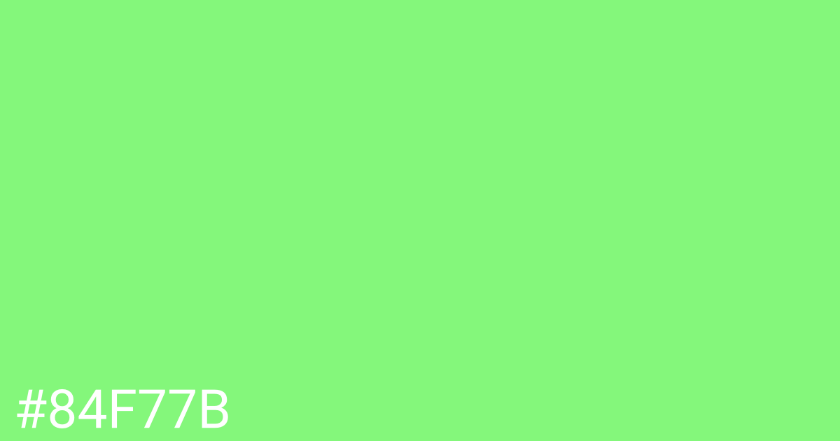 Hex color #84f77b graphic