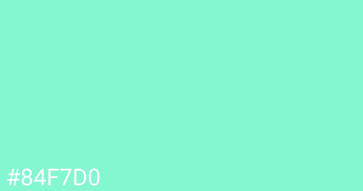 Hex color #84f7d0 graphic