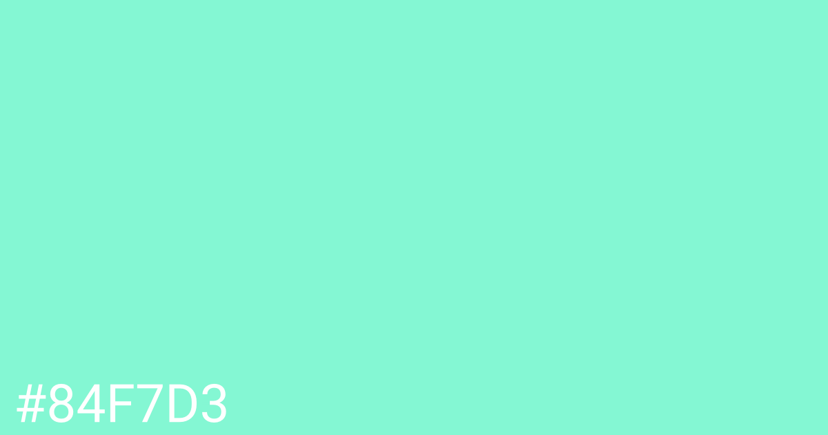 Hex color #84f7d3 graphic