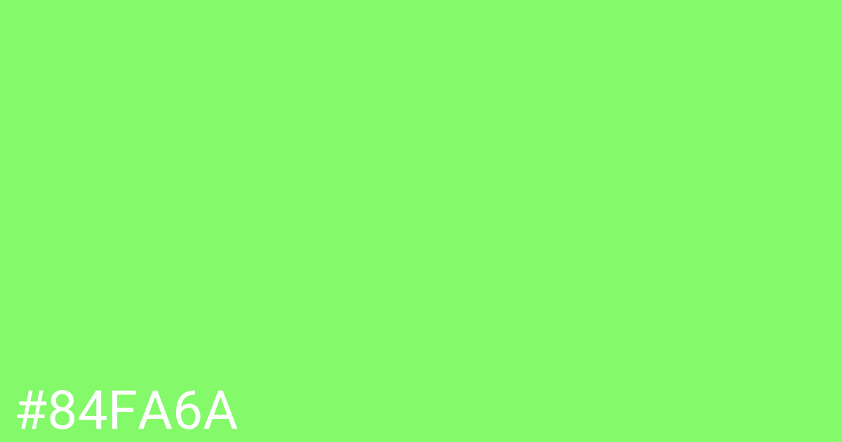 Hex color #84fa6a graphic