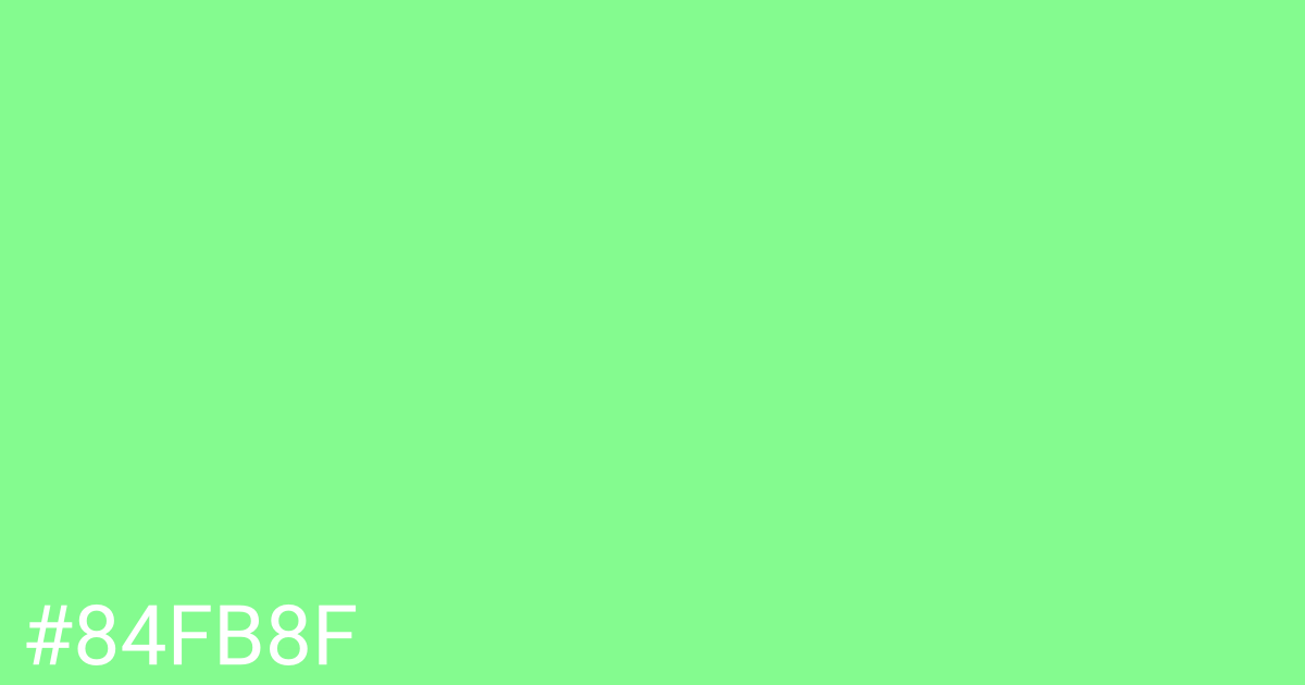 Hex color #84fb8f graphic