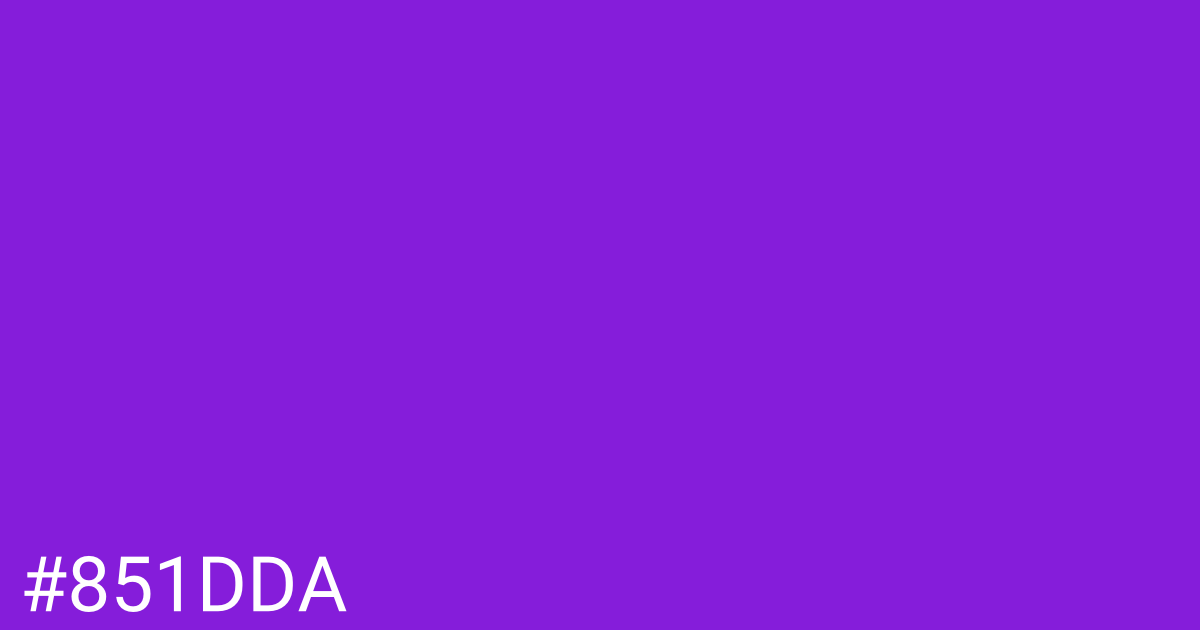 Hex color #851dda graphic