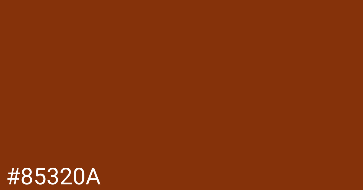 Hex color #85320a graphic