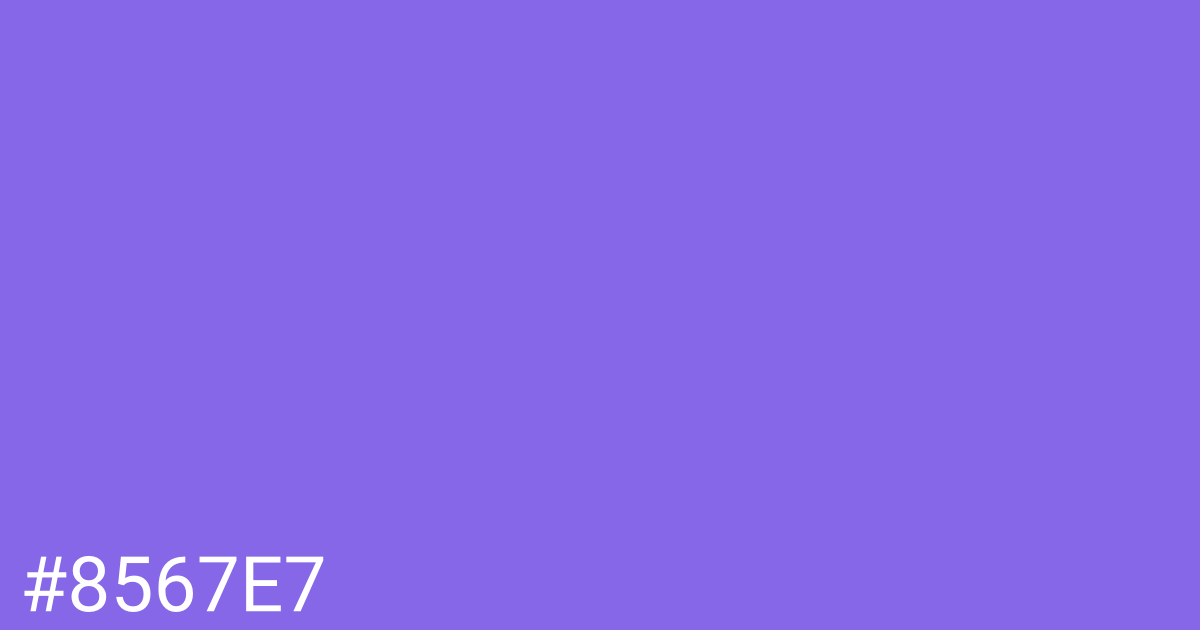 Hex color #8567e7 graphic
