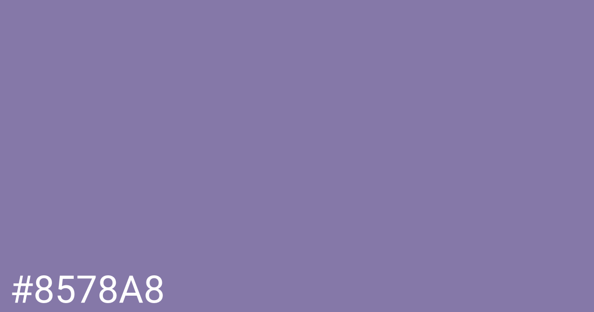 Hex color #8578a8 graphic