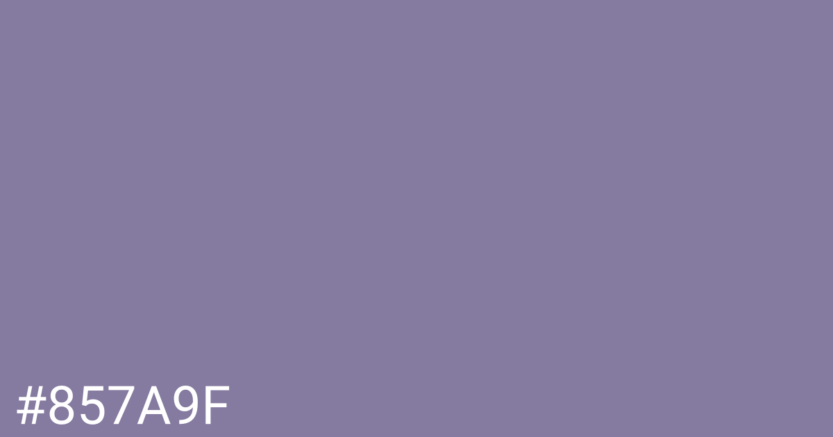 Hex color #857a9f graphic