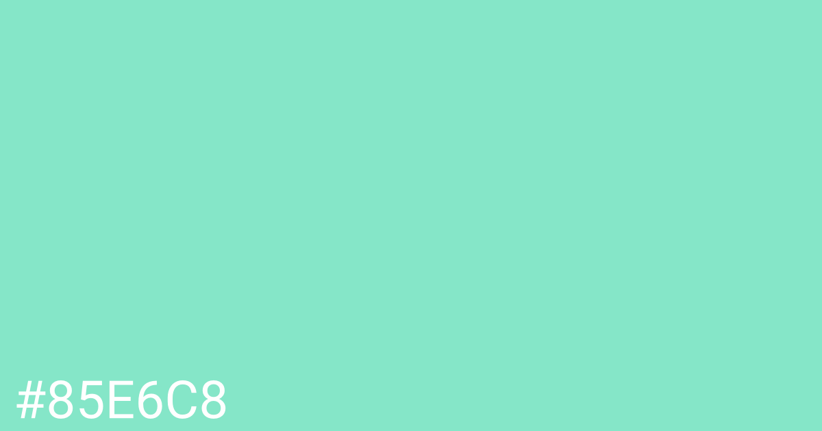 Hex color #85e6c8 graphic