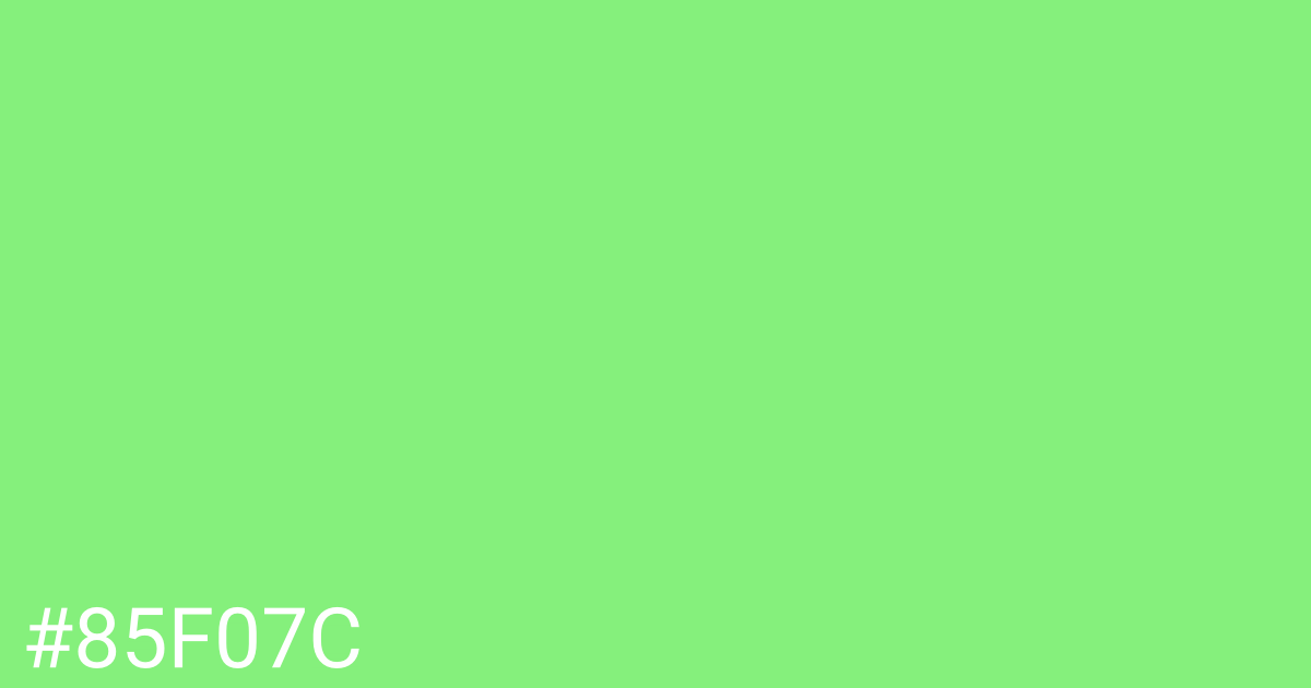 Hex color #85f07c graphic