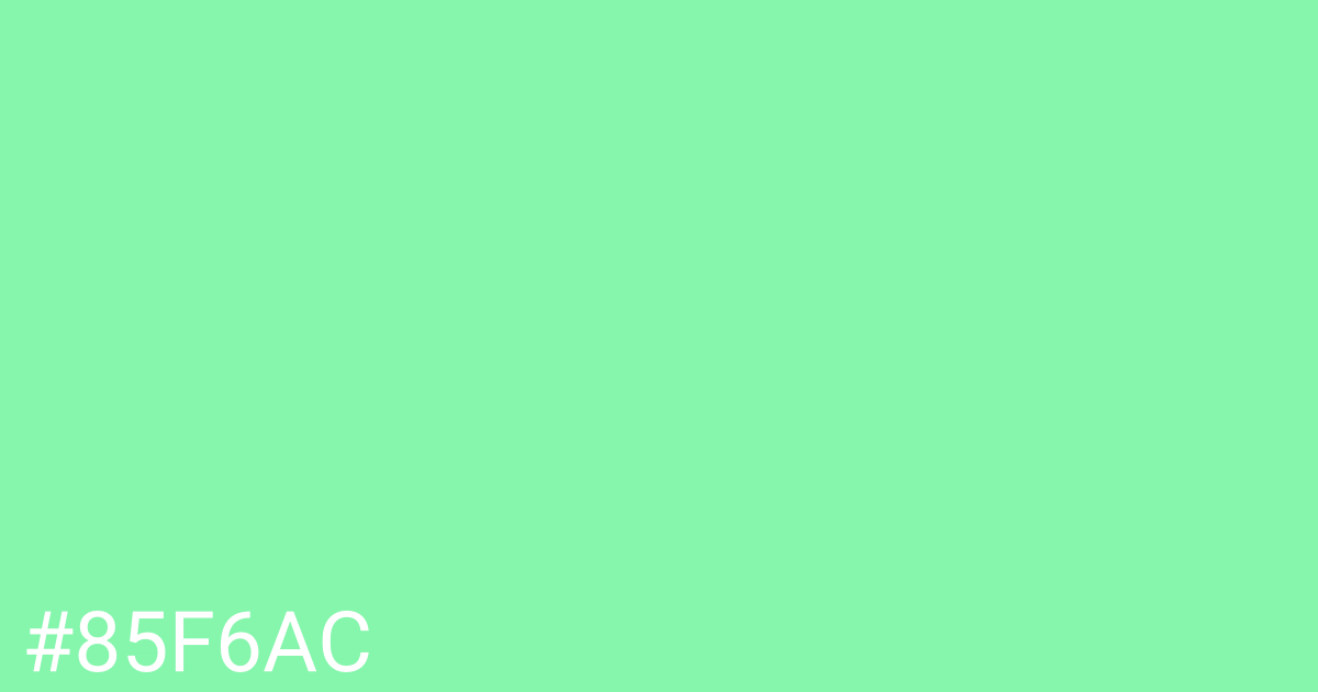 Hex color #85f6ac graphic