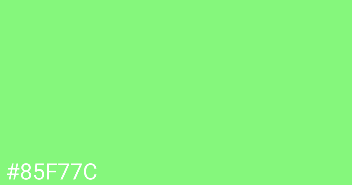 Hex color #85f77c graphic