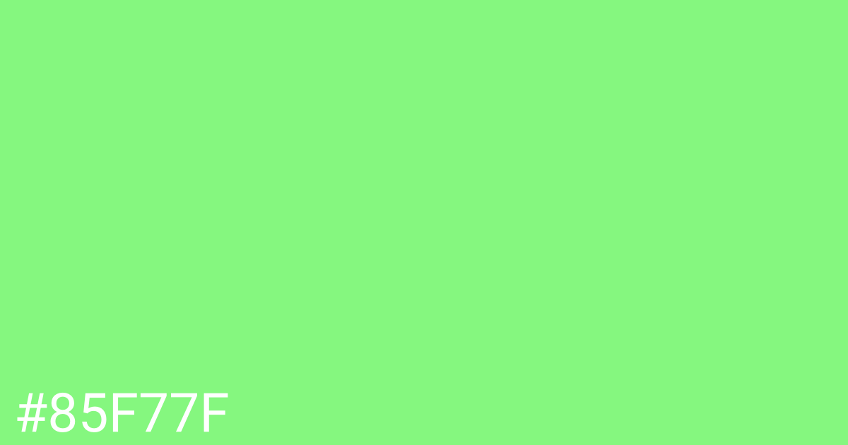 Hex color #85f77f graphic