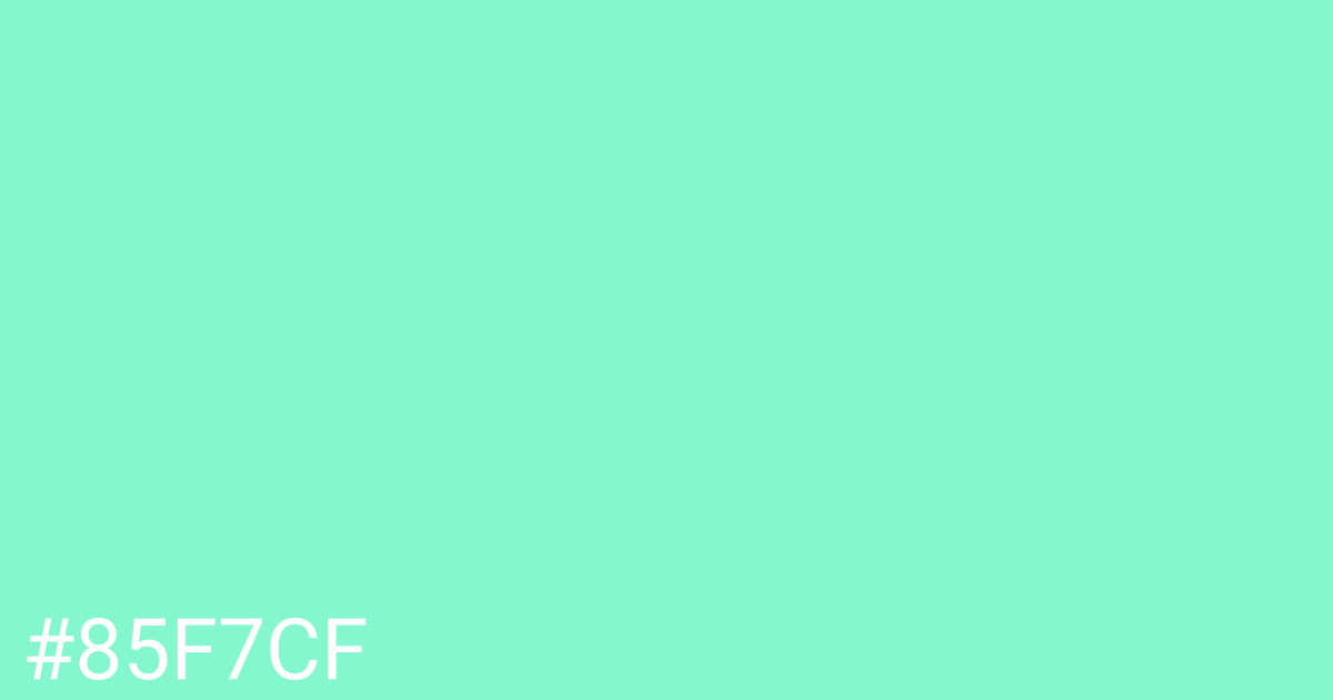 Hex color #85f7cf graphic