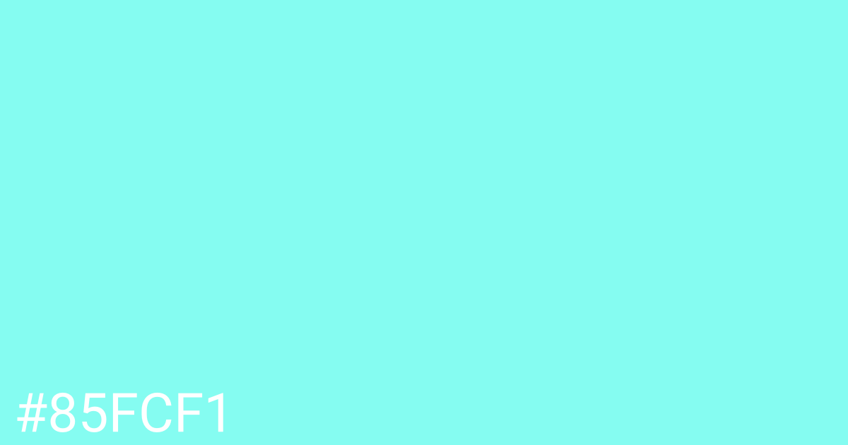 Hex color #85fcf1 graphic