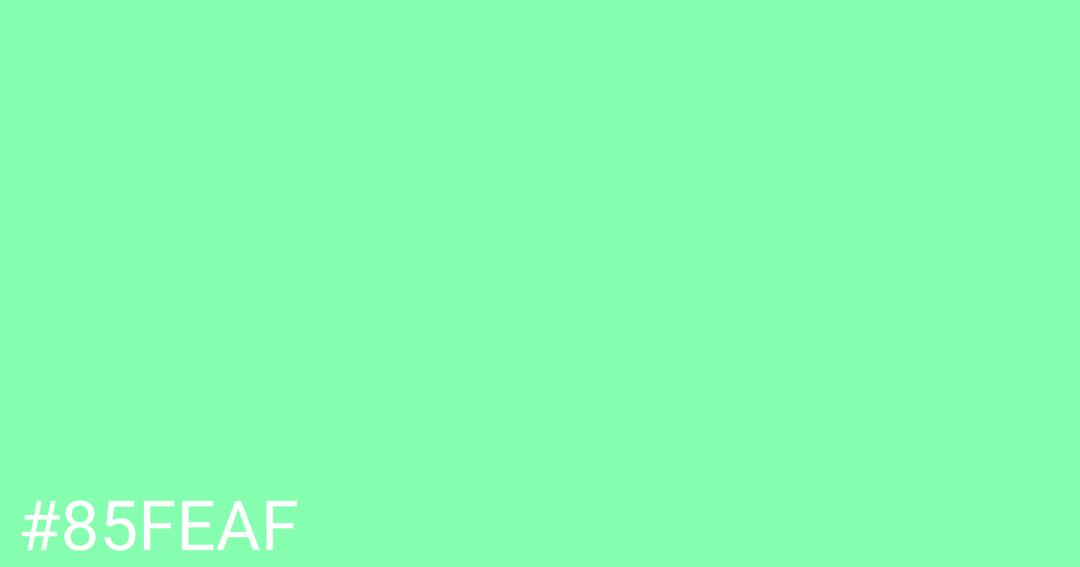 Hex color #85feaf graphic