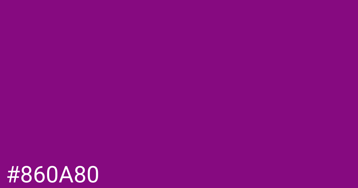 Hex color #860a80 graphic