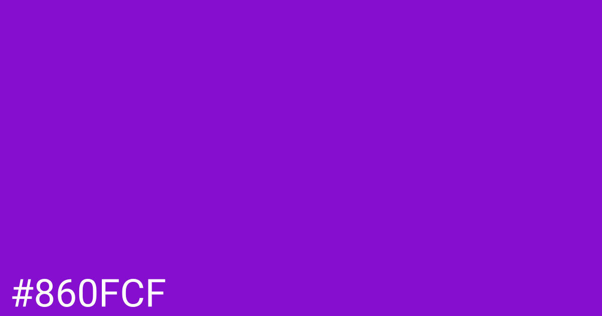 Hex color #860fcf graphic