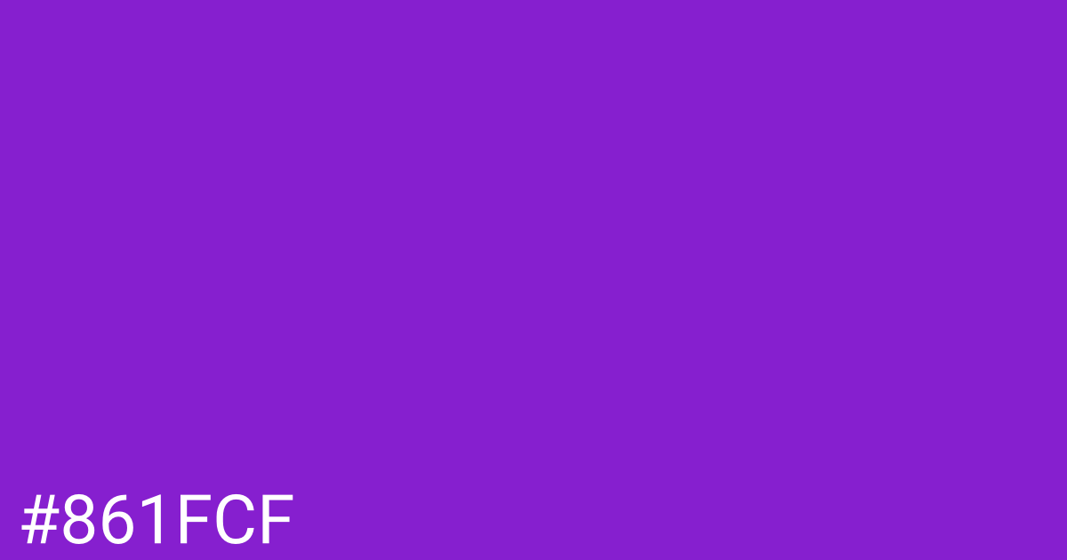 Hex color #861fcf graphic